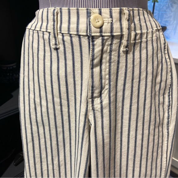 J. Crew Slim Wide Leg Striped White Jeans – Size 24P - Picture 6 of 12